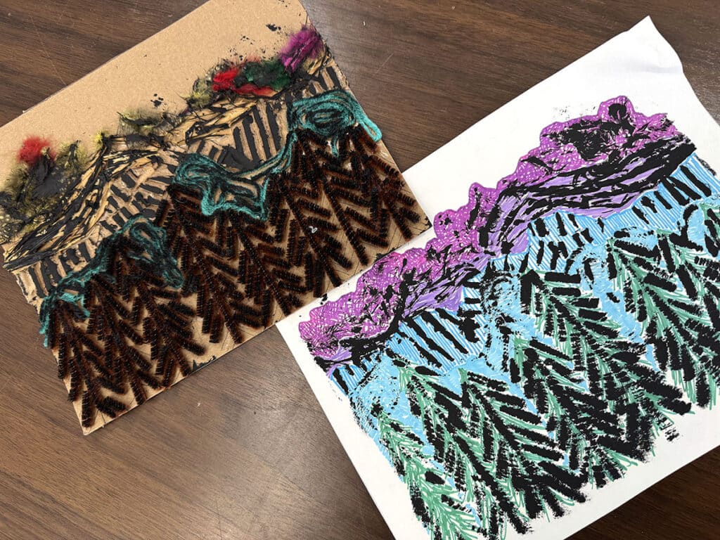 collagraph plate and print