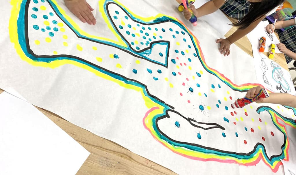 body outline with dots inside