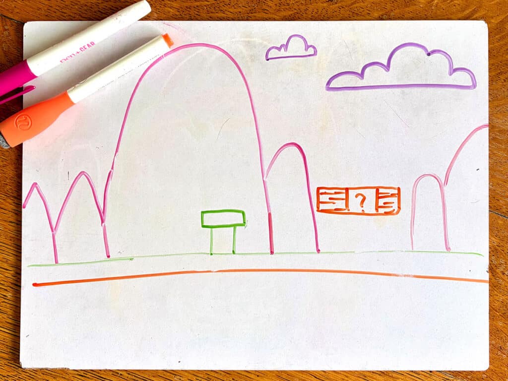 mario drawing finish the line