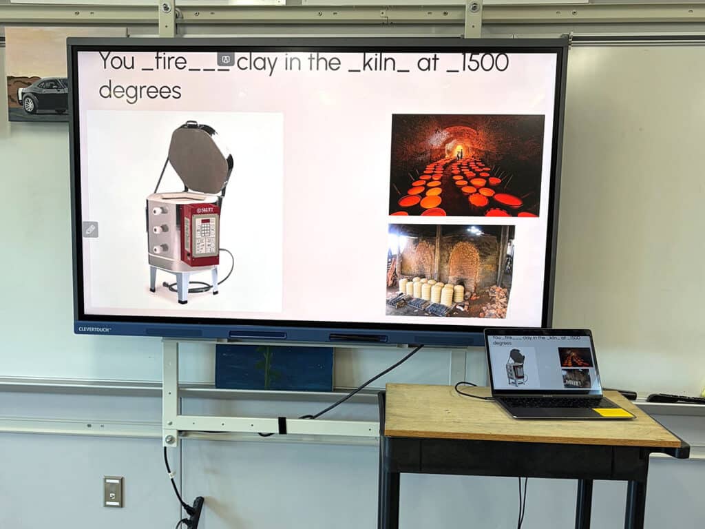 question and answer slide on the screen