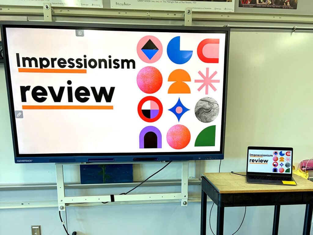 impressionism review slideshow on screen