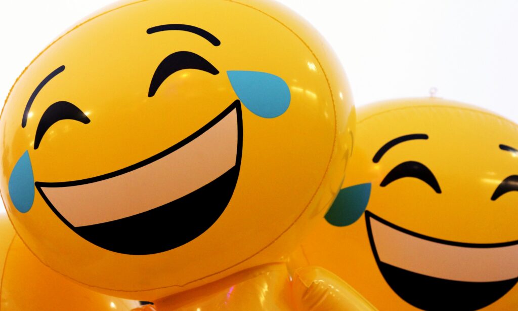 crying laughing emoji balloons