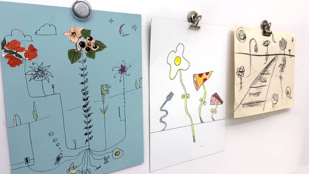 surreal flower drawings