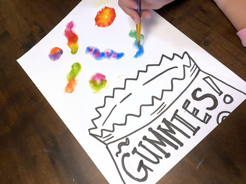 gummy worms drawing