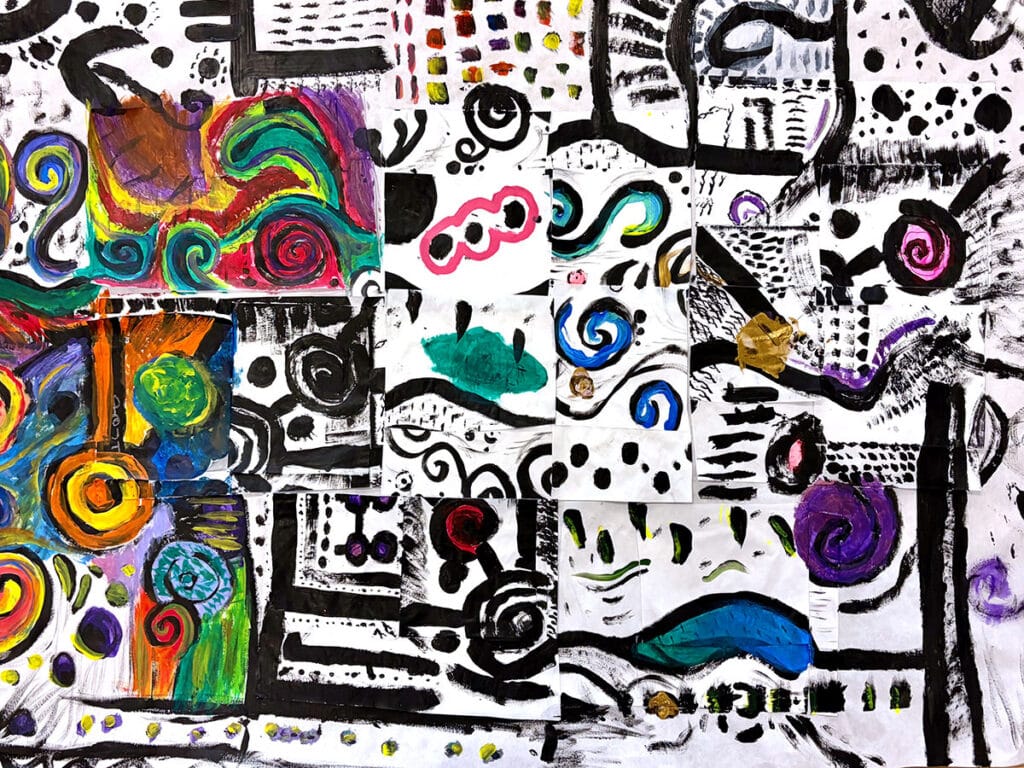 black abstract line design