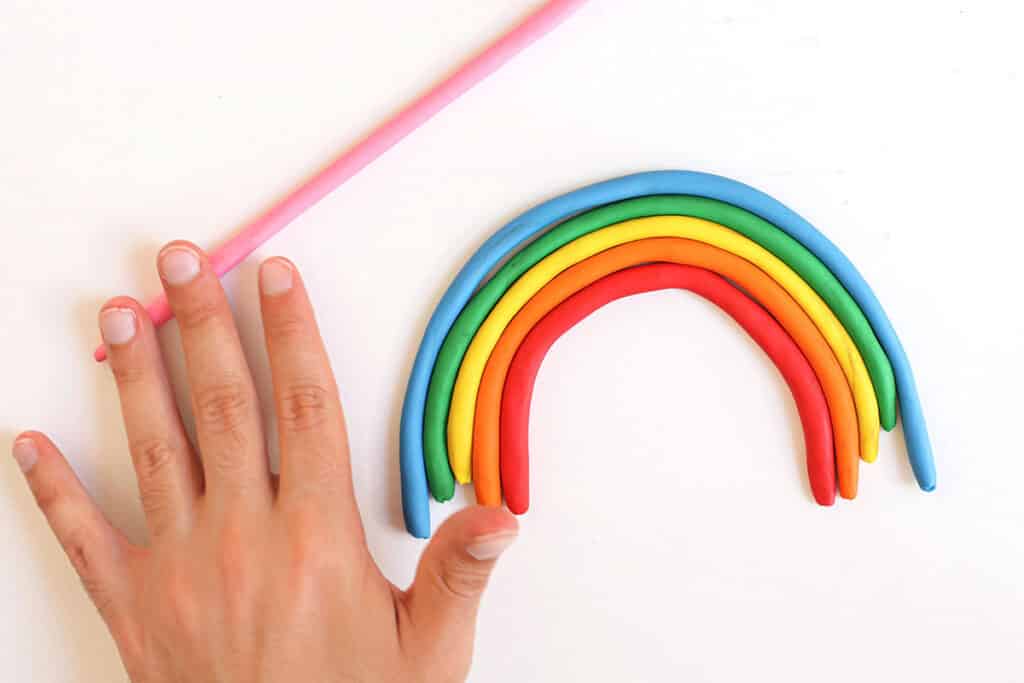 play dough rainbow
