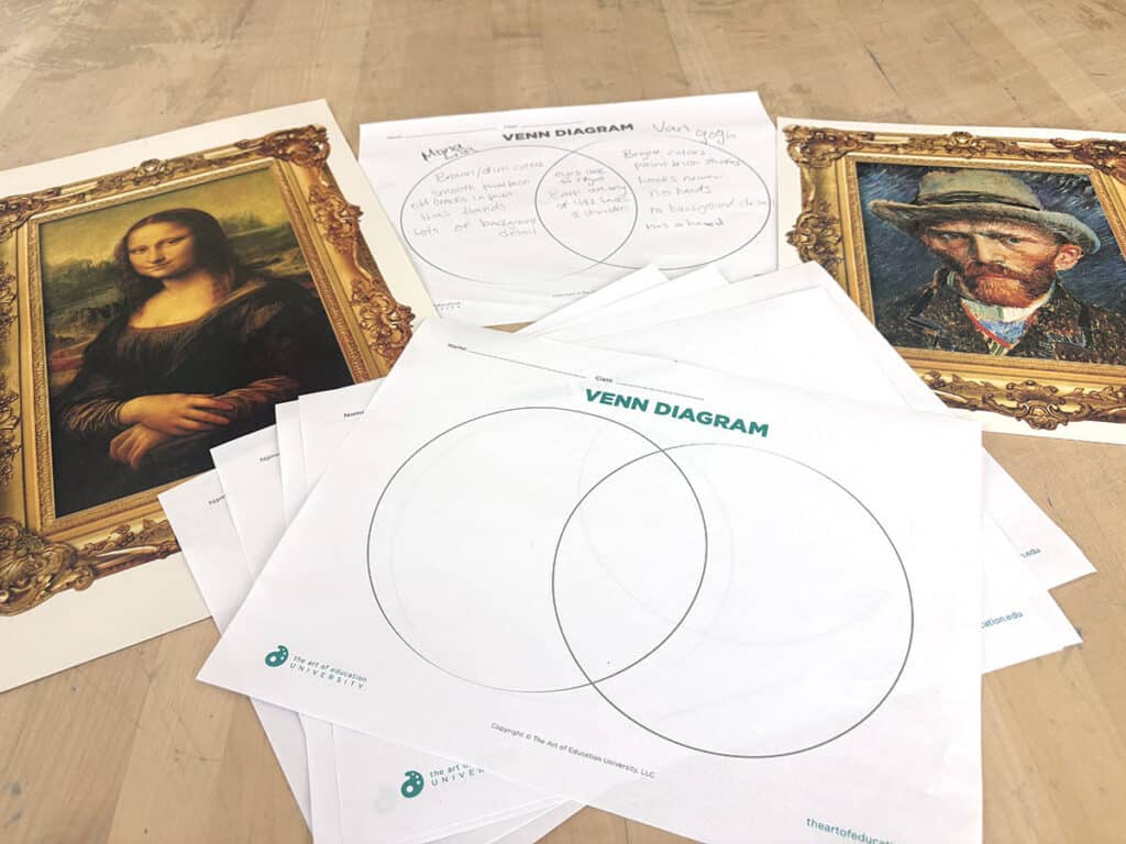 venn diagram with art history pictures