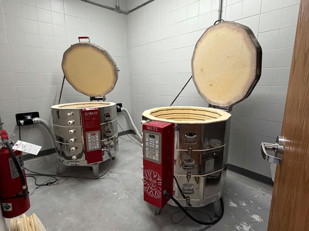 two kilns in a closet
