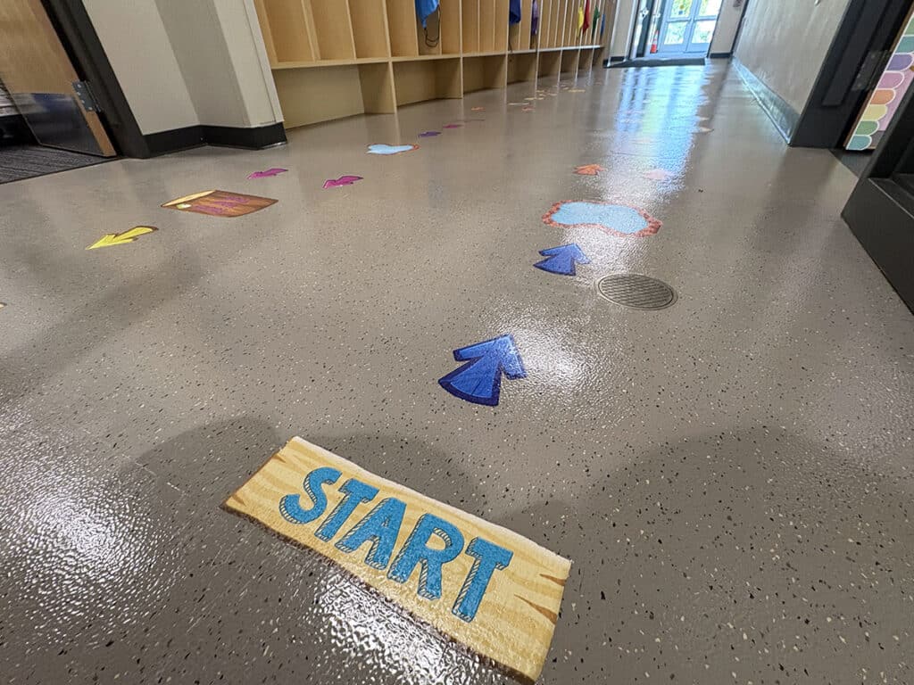 arrows on the floor
