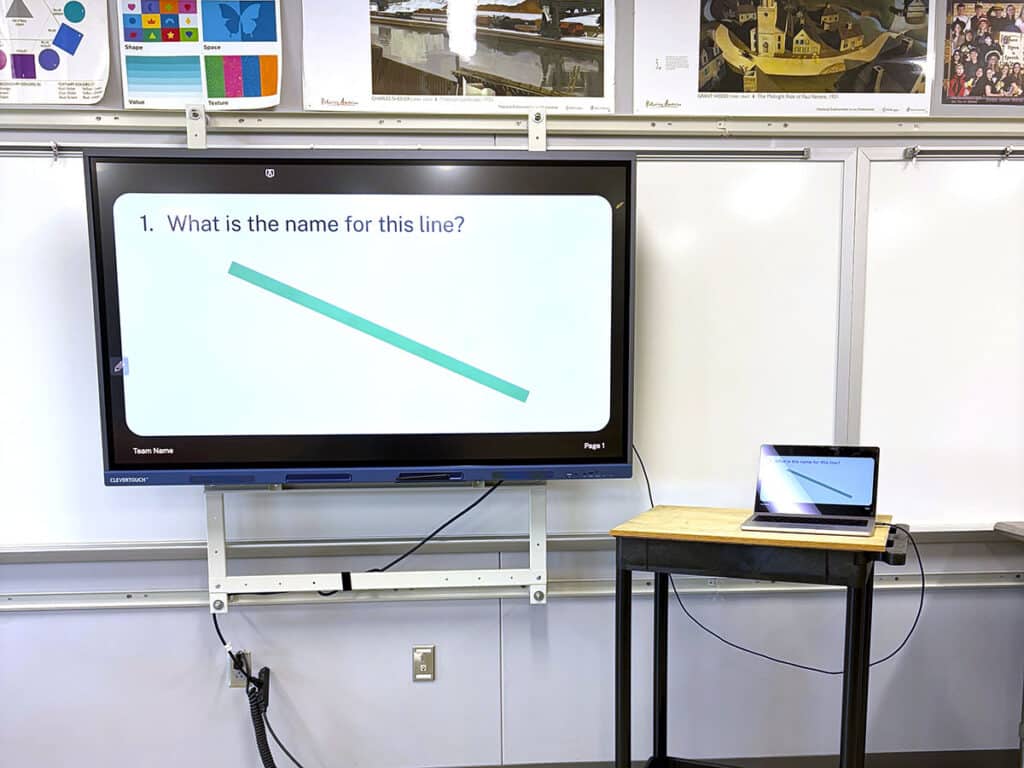 line question on the screen