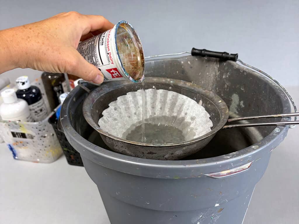 paint bucket with coffee filter