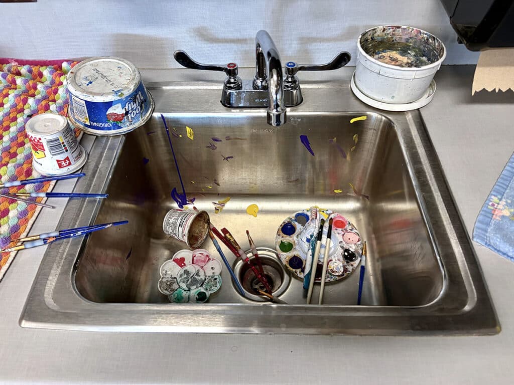 messy sink
