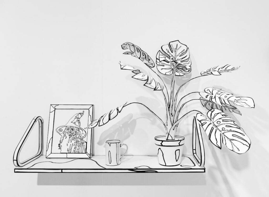 2D room as a drawing installation