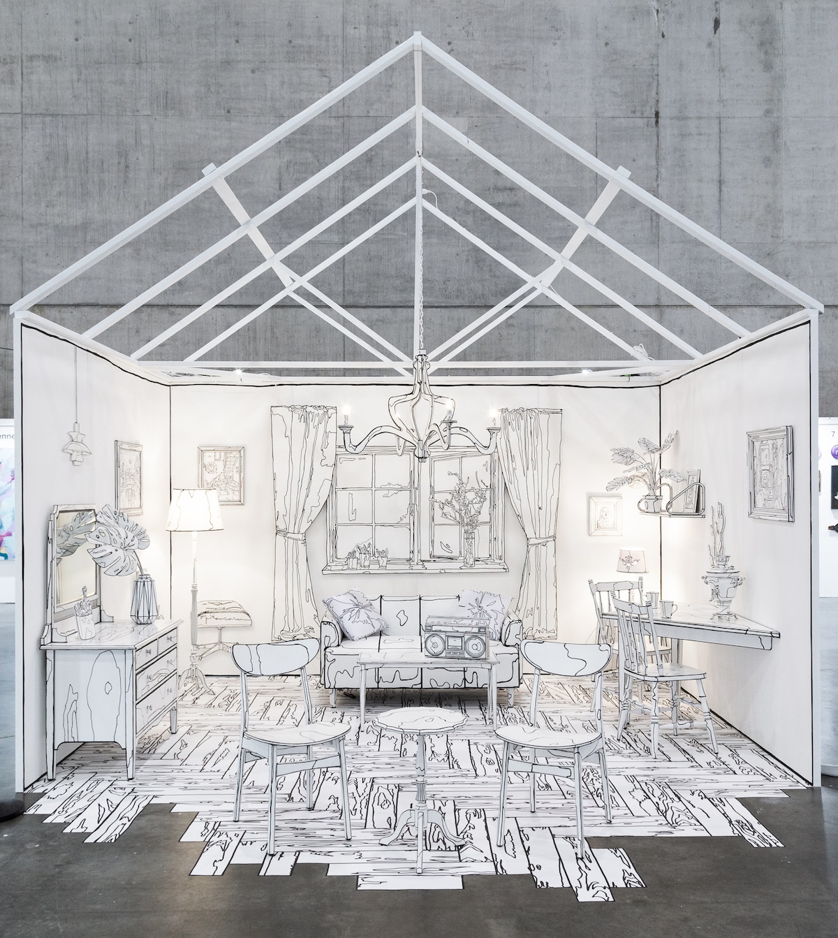 2D room as a drawing installation